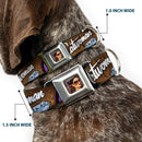 CATWOMAN Bombshell Face Full Color Purple Seatbelt Buckle Collar - CATWOMAN-NINE LIVES OF A FELINE FATALE Bombshell Pose/Diamonds