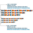 Dog Bone Seatbelt Buckle Collar - Geometric Triangle Blocks Multi Color