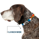 Dog Bone Seatbelt Buckle Collar - Geometric Triangle Blocks Multi Color