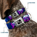 Dog Bone Seatbelt Buckle Collar - Laser Eye Cats in Space