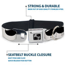 Dog Bone Seatbelt Buckle Collar - Mustaches White/Black