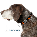 Dog Bone Seatbelt Buckle Collar - Mud Flap Girl Repeat Black/Orange Fade
