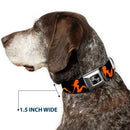 Dog Bone Seatbelt Buckle Collar - Mud Flap Girl Repeat Black/Orange Fade