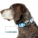 Dog Bone Seatbelt Buckle Collar - BUCKLE-DOWN Shapes Turquoise/White