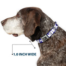 Dog Bone Seatbelt Buckle Collar - BUCKLE-DOWN Shapes Blue/White