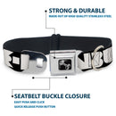 Dog Bone Seatbelt Buckle Collar - BUCKLE-DOWN Shapes Black/White