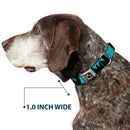 Dog Bone Seatbelt Buckle Collar - BUCKLE-DOWN Shapes Dot Turquoise/White/Black