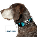 Dog Bone Seatbelt Buckle Collar - BUCKLE-DOWN Shapes Dot Turquoise/White/Black