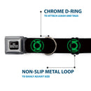 DC LEAGUE OF SUPER-PETS Logo Full Color Black/White Seatbelt Buckle Collar - DC League of Super-Pets Green Lantern Logo Black/Green