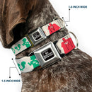 DC LEAGUE OF SUPER-PETS Logo Full Color Black/White Seatbelt Buckle Collar - DC League of Super-Pets Superhero with Pets and Logos Silhouette White/Multi Color