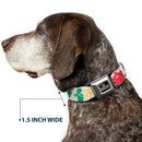 DC LEAGUE OF SUPER-PETS Logo Full Color Black/White Seatbelt Buckle Collar - DC League of Super-Pets Superhero with Pets and Logos Silhouette White/Multi Color