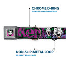 Dog Collar JKA-Joker Face - Joker Face/Logo/Spades Black/Green/Purple