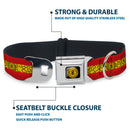Doctor Strange Eye of Agamotto Full Color Black/Gold Seatbelt Buckle Collar - Doctor Strange Eye of Agamotto Stripe Red/Gold/Black