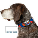 Superman Blue Seatbelt Buckle Collar - Superman Shield CLOSE-UP Blue/Red/Yellow