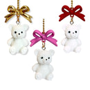 Coquette White Teddy Bear Charm - Tumbler Handle Charm