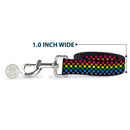 Dog Leash - Checker Black/Neon Rainbow