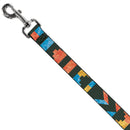 Dog Leash - Geometric8 Charcoal/Orange/Gold/Blue