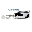 Dog Leash - Mustaches White/Black