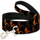 Dog Leash - Mud Flap Girl Repeat Black/Orange Fade