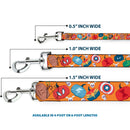 Dog Leash - Marvel 9-Avengers Halloween Jack-O-Lantern Pumpkin Icons Scattered Orange
