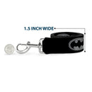 Dog Leash - Batman Shield Black/Silver