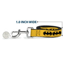 Dog Leash - Bat Signal-3 Yellow/Black/Yellow
