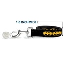 Dog Leash - Bat Signal-3 Black/Yellow/Black