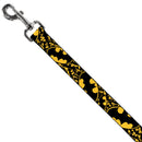 Dog Leash - Bat Signals Stacked w/CLOSE-UP Yellow/Black