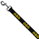 Dog Leash - Zebra Bat Signal Black/Gray/Yellow/Black