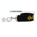 Dog Leash - Zebra Bat Signal Black/Gray/Yellow/Black