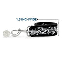 Dog Leash - Batman Action Verbiage Black/White