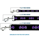 Dog Leash - Batman Signal Black/Purple Plaid