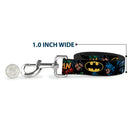 Dog Leash - Batman & Robin in Action w/Text Black