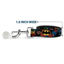 Dog Leash - Batman & Robin in Action w/Text Burgundy
