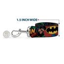 Dog Leash - Batman & Robin in Action w/Text Burgundy