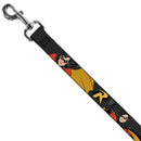 Dog Leash - ROBIN Red/Black Poses Gray