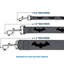 Dog Leash - Retro Bat Logo Gray/Black