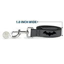Dog Leash - Retro Bat Logo Gray/Black