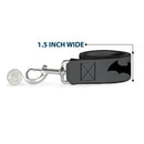 Dog Leash - Retro Bat Logo Gray/Black