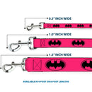 Dog Leash - Bat Signal-3 Fuchsia/Black/Fuchsia