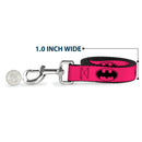Dog Leash - Bat Signal-3 Fuchsia/Black/Fuchsia