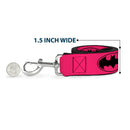 Dog Leash - Bat Signal-3 Fuchsia/Black/Fuchsia