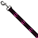 Dog Leash - Batman Shield/Chainlink Black/Hot Pink