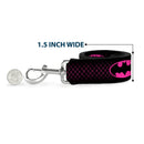 Dog Leash - Batman Shield/Chainlink Black/Hot Pink