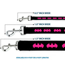 Dog Leash - Batman Signal Black/Fuchsia