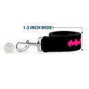 Dog Leash - Batman Signal Black/Fuchsia
