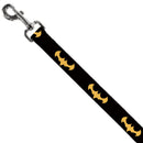 Dog Leash - DC League of Super-Pets Batman Bat Logo Black/Yellow