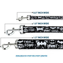 Dog Leash - Batman Gotham City Graffiti Collage Black/White