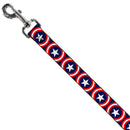 Dog Leash - Captain America Shield Repeat Navy