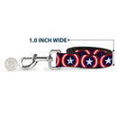Dog Leash - Captain America Shield Repeat Navy
